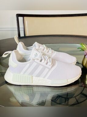 adidas NMD R1 Triple White All White Women's Running Shoes Size 9
